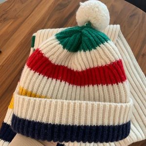 Hudson’s Bay pompom hat and matching scarf